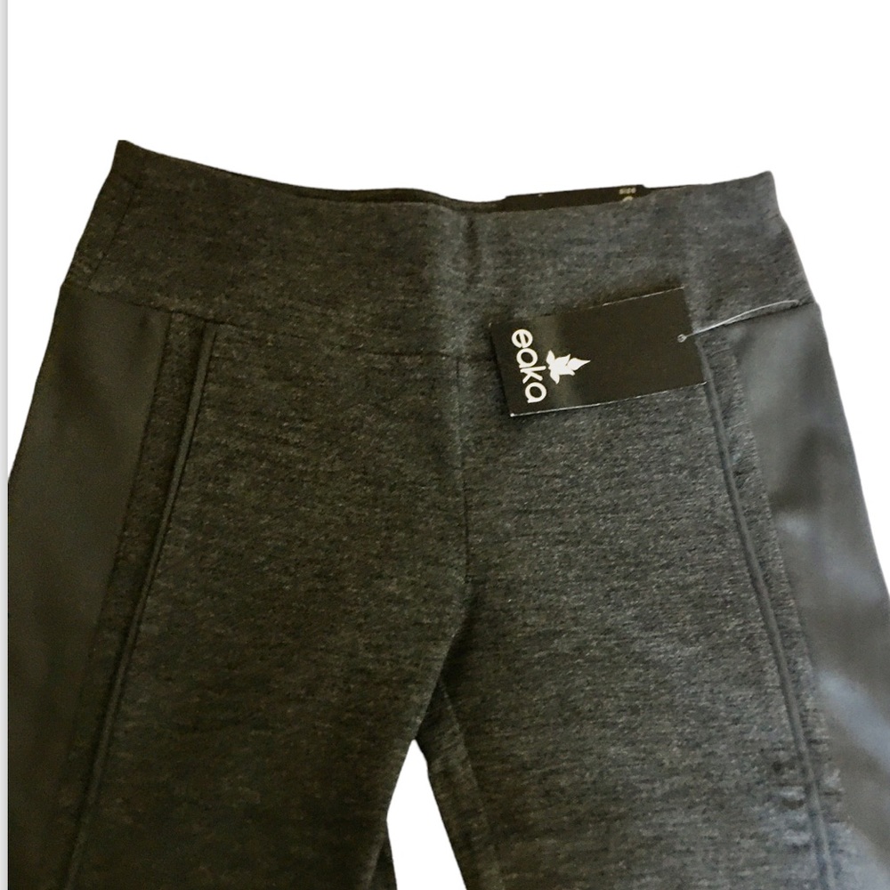 NWT EAKA Faux Leather Trim Pants.  Size 6
